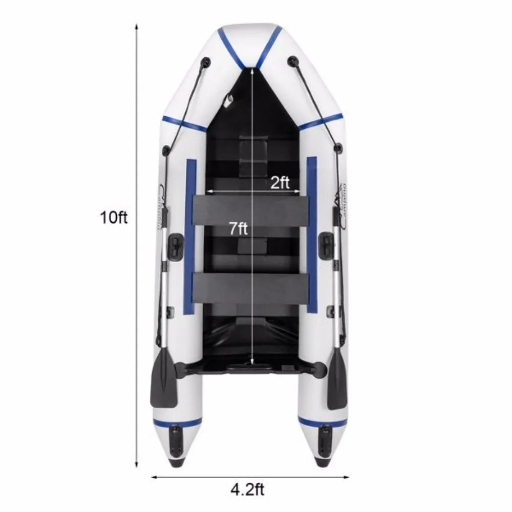 Camping Survivals 10ft PVC 330kg Water Adult Assault Boat Double rowing boat Suitable for wild fishing and diving rescue