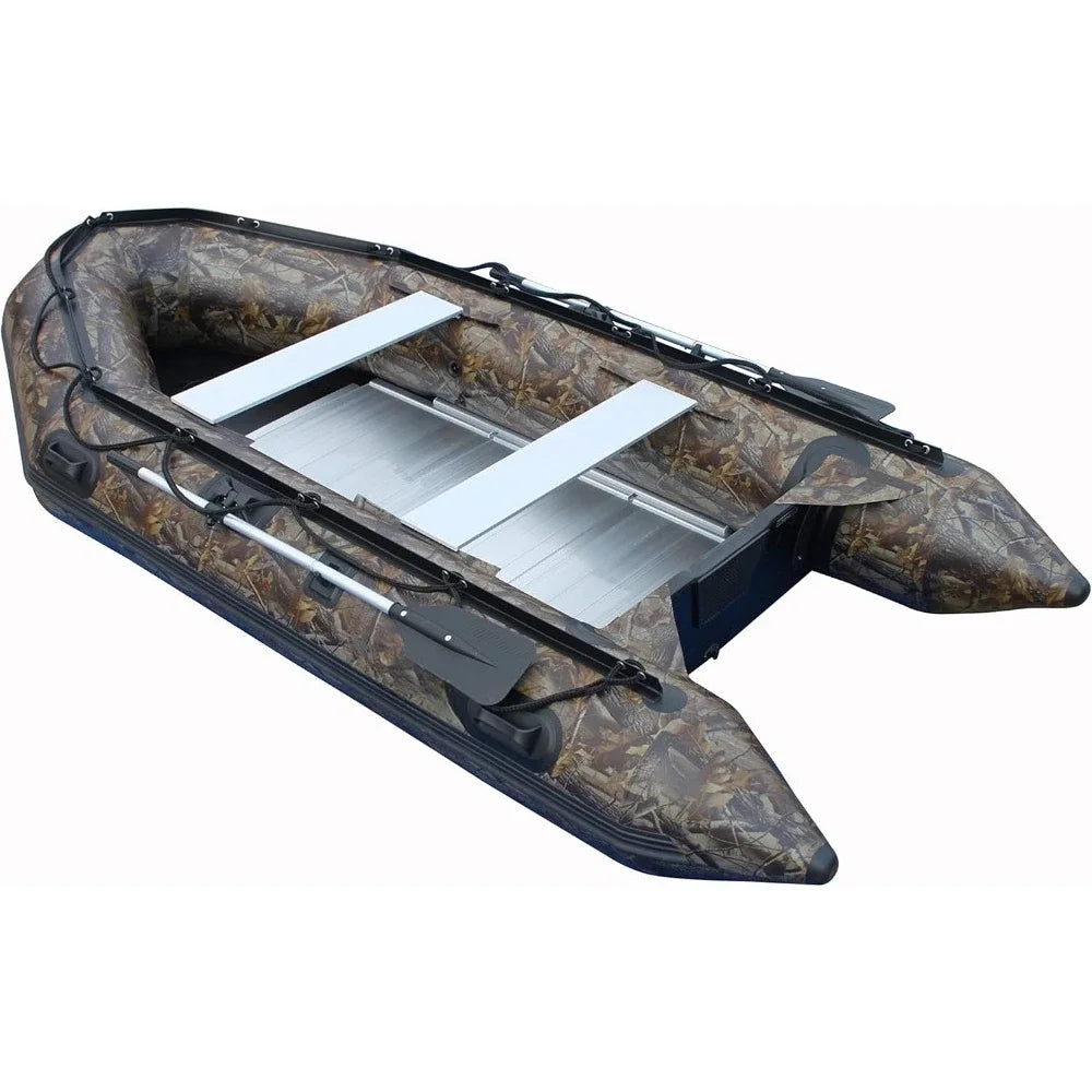 9.8ft Inflatable Boat Raft Fishing Dinghy Pontoon Boat Kayak with Aluminum Floor
