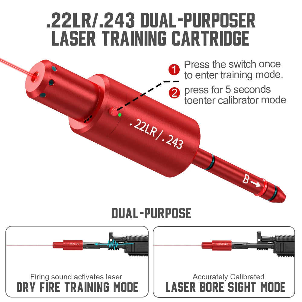 22LR dual-purpose magnetic suction laser training bullet, red dot laser training bullet, dry powder laser training bullet