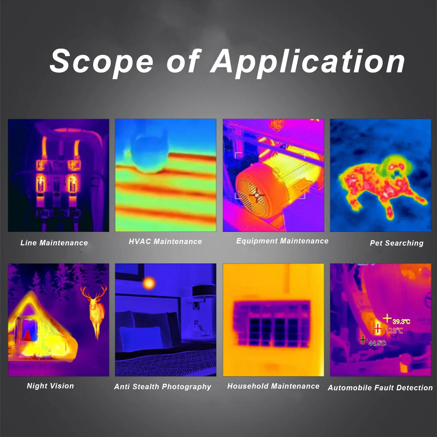 Thermal Imager Infrared Camera 2in Screen ‑ 40 ℃ to 300 ℃ Data Transmission Handheld Multifunctional Portable Thermal Imager