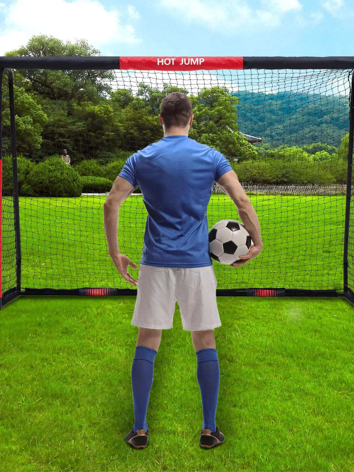 Portable Soccer Goal Net for Backyard, Training & Practice, Football Goal with Durable Steel Frame, All Ages