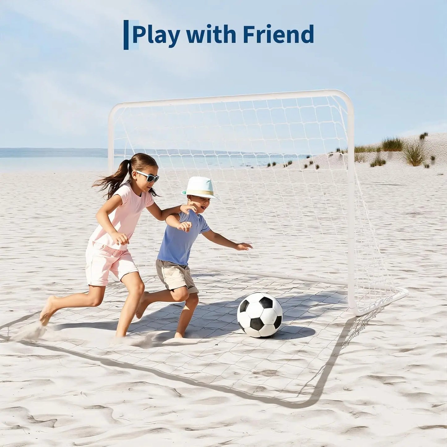 6X4 FT Portable Soccer Goal for Backyard – Heavy Duty Steel Frame Soccer Net with Ground Stakes,All-Weather Training & Kids Play