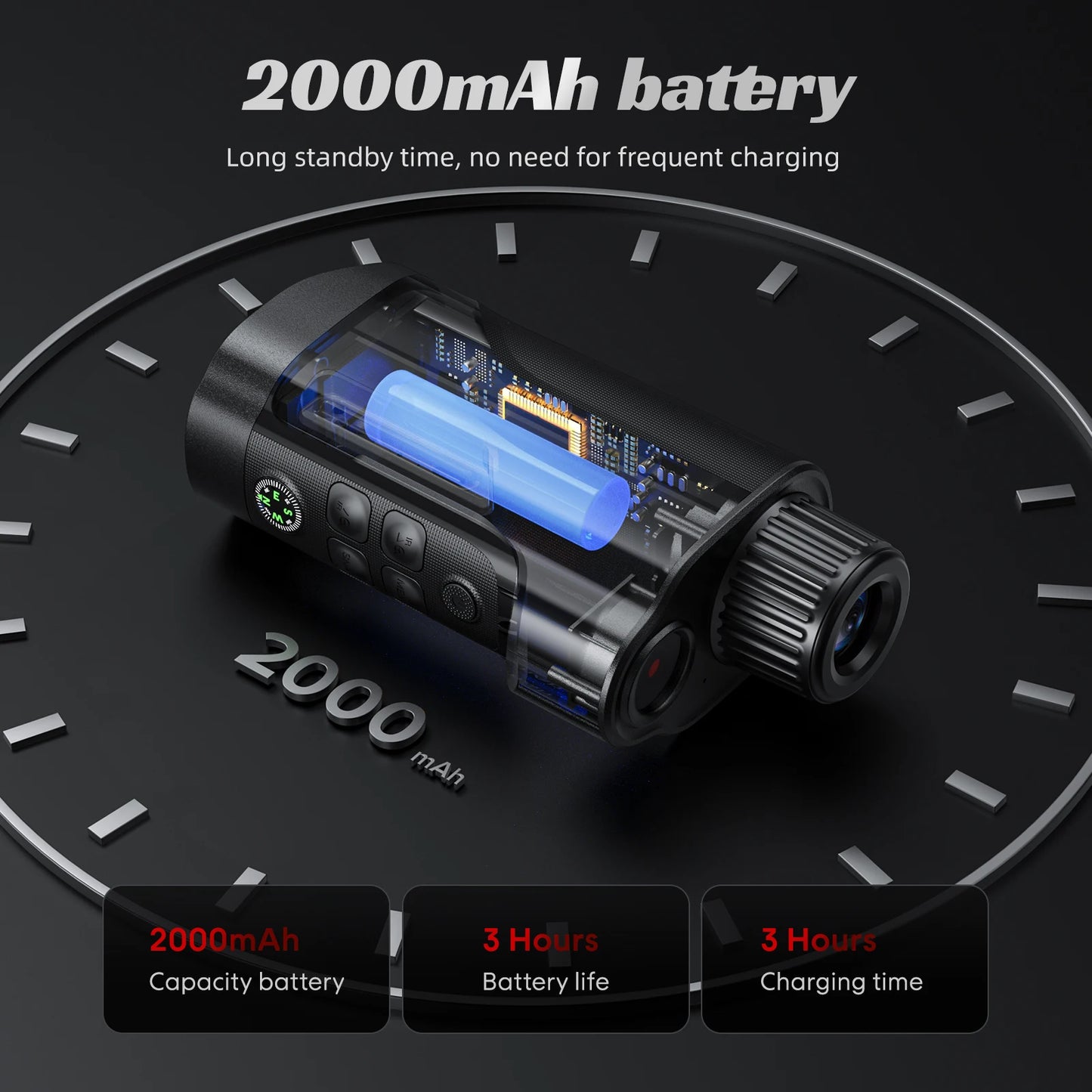 Night Vision Goggles 1080P Night Vision Binoculars with 10000mAh 10X Digital Zoom 800M Full Dark Viewing Video Record forHunting