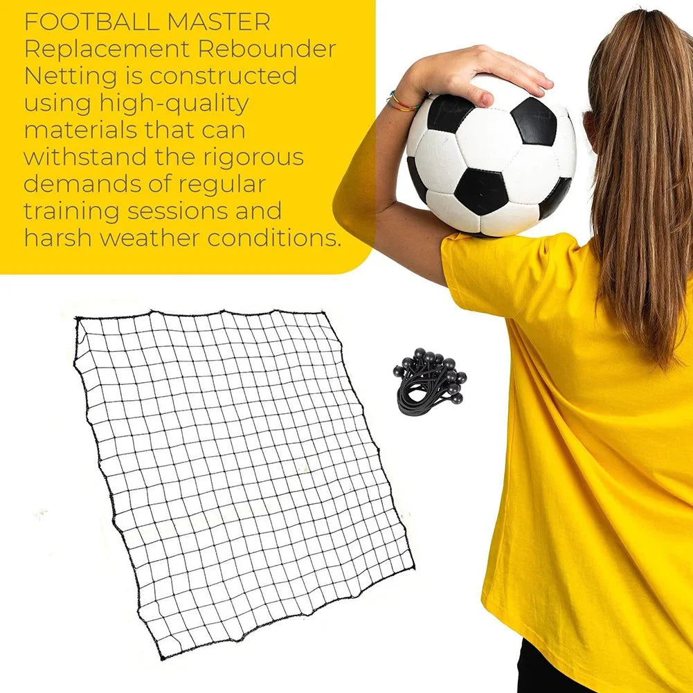 Soccer Bounce Back Net with 20 Elastic Ropes Kickback Football Practice Net Rebound Net Training Aid for Kids Teens