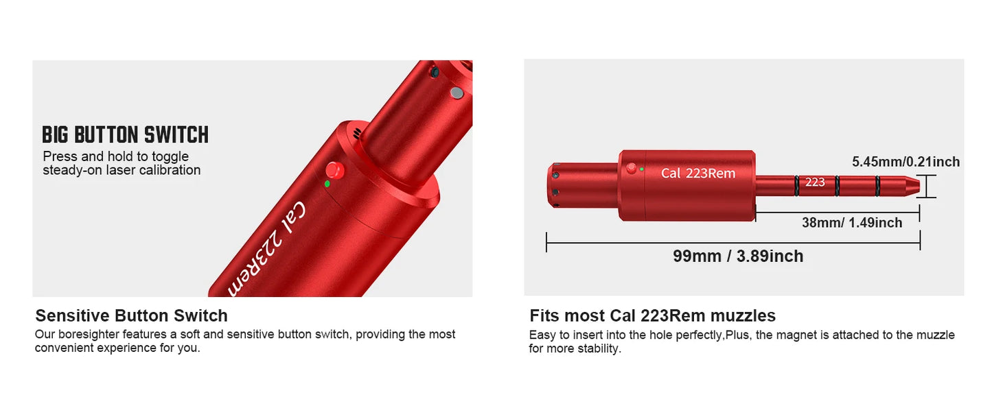 223REM multifunctional magnetic red green light trainer, dual-purpose for training and calibration