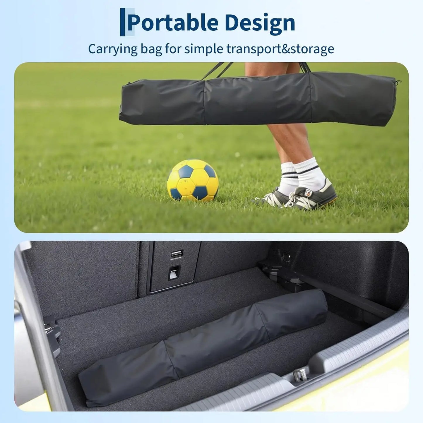 12x6 FT Soccer Goal for Backyard, Portable Soccer Net with Sturdy Metal Base, Easy Assembly Soccer Training Equipment for Indoor