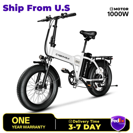 Cybervelo EK4 EK5 MARS700 Removable Battery EBike,28MPH,1000W Folding Electric Bike,80 Miles Max Range Adults, one year warrenty