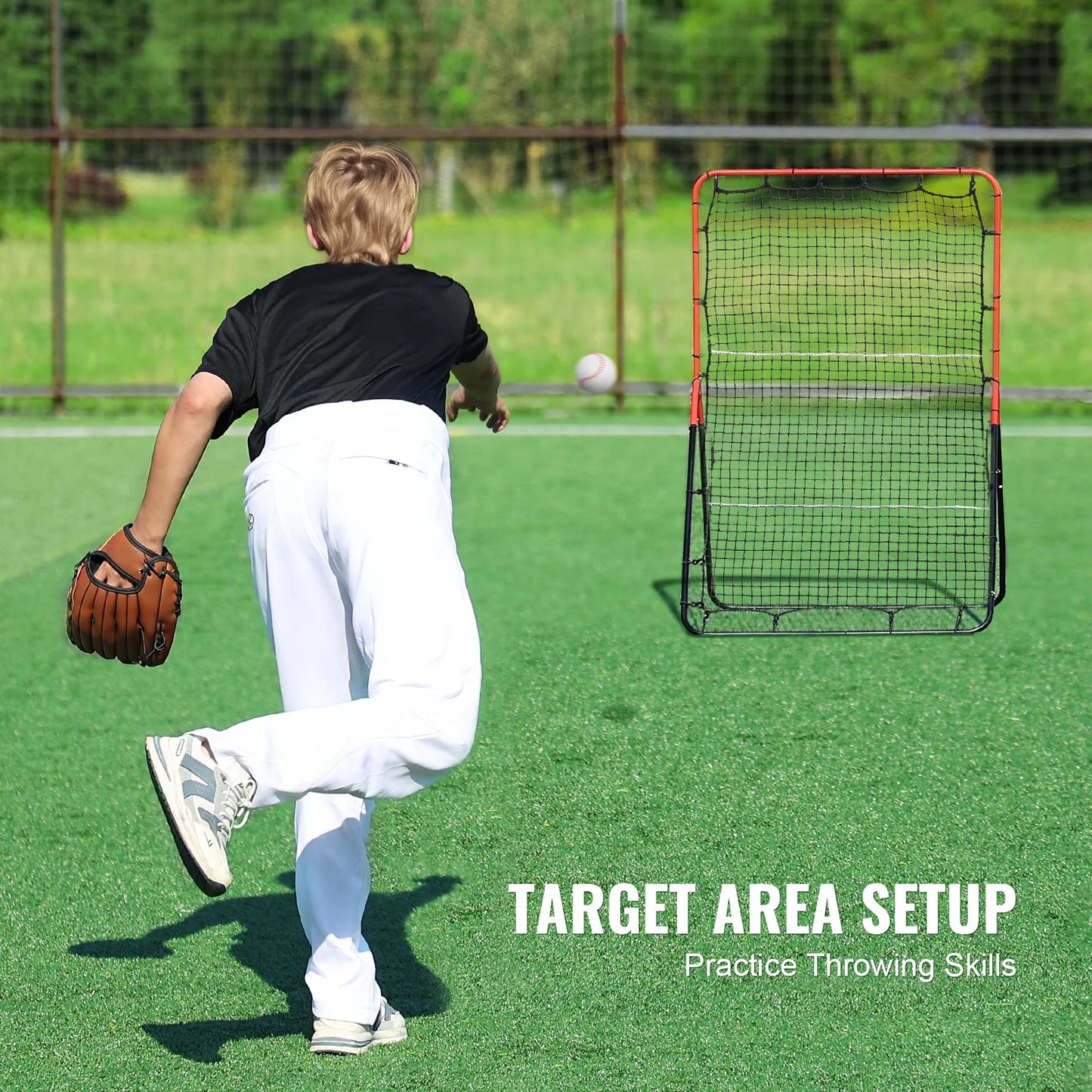 VEVOR Baseball And Softball Rebounder Net 3 x 4.5 ft PitchBack Baseball Pitching Nest three-Way Baseball Softball Pitchback Net