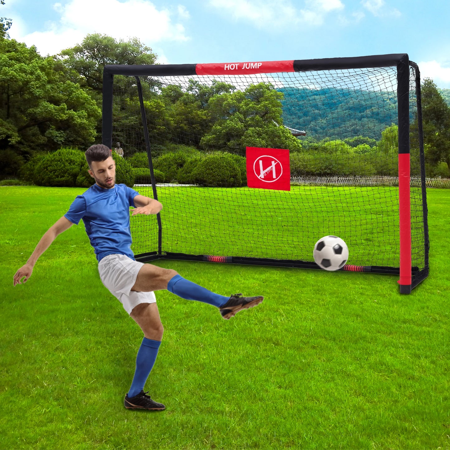 Portable Soccer Goal Net for Backyard, Training & Practice, Football Goal with Durable Steel Frame, All Ages