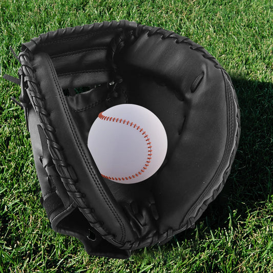 Baseball Softball Catcher PU Leather Baseball Mitt Thicken Beginner Play Training Wear-resistant Catcher Mitt for Outdoor Sports