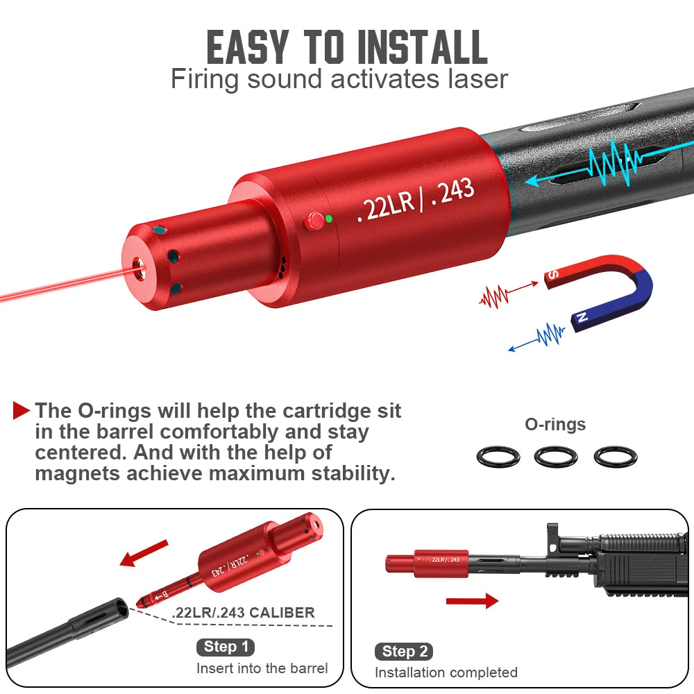 22LR dual-purpose magnetic suction laser training bullet, red dot laser training bullet, dry powder laser training bullet
