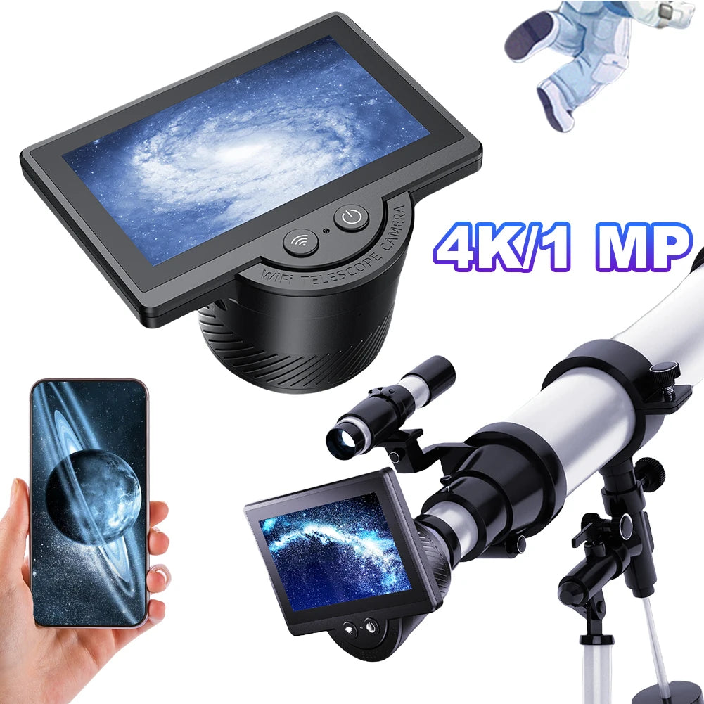 WiFi Electronic Eyepiece 1080P Telescope Camera Eyepiece with 4.3 Inch IPS Screen Digital Eyepiece for Astronomical Telescope