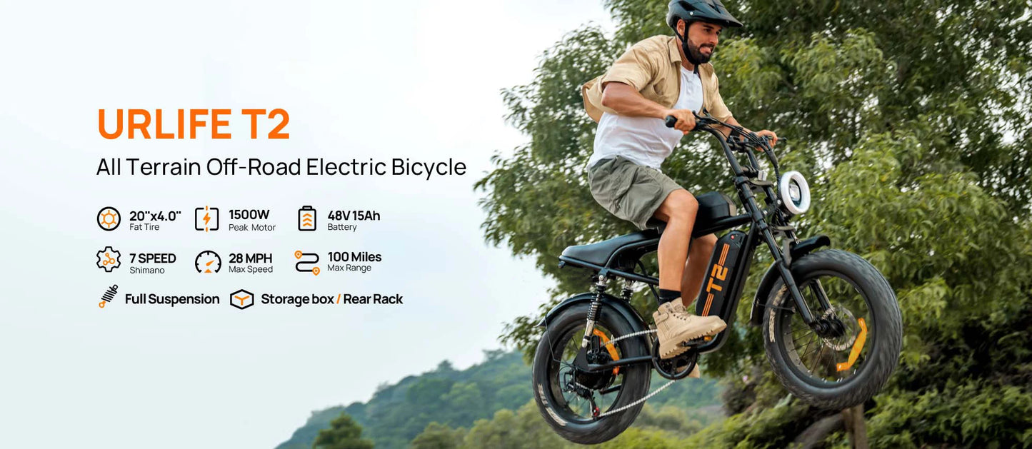 Peak 1500W Electric Mountain Bike with 48V 15.6Ah Removable Battery, 28MPH 100 Mile Range, 20" X 4" fat Tire E-bike
