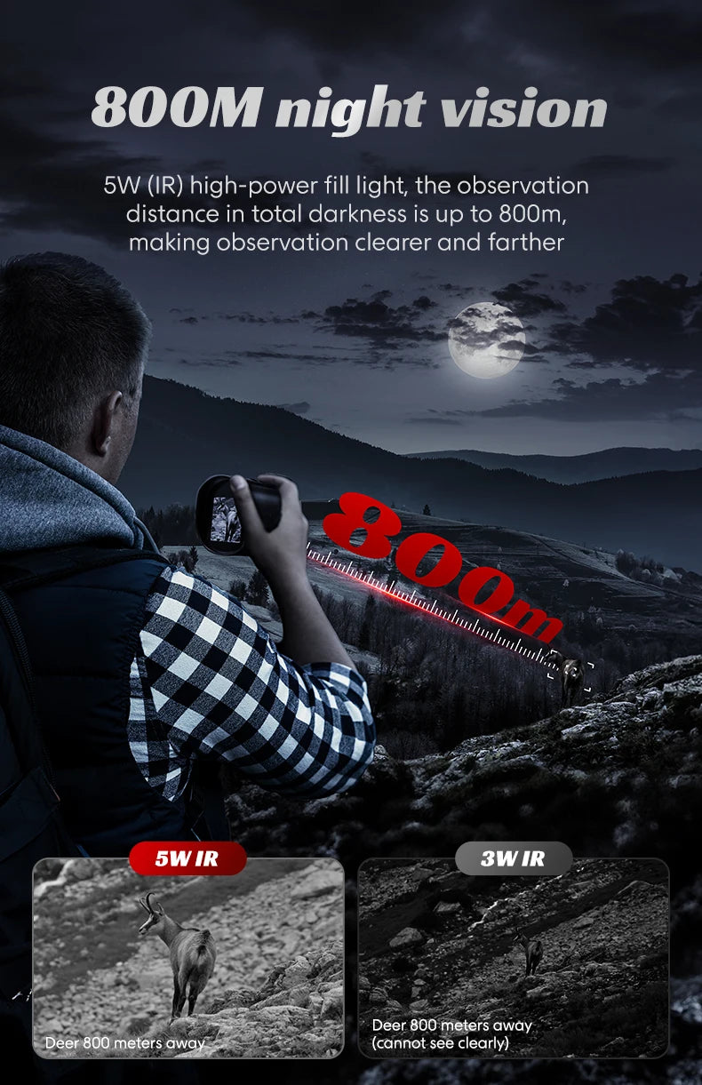 Night Vision Goggles 1080P Night Vision Binoculars with 10000mAh 10X Digital Zoom 800M Full Dark Viewing Video Record forHunting