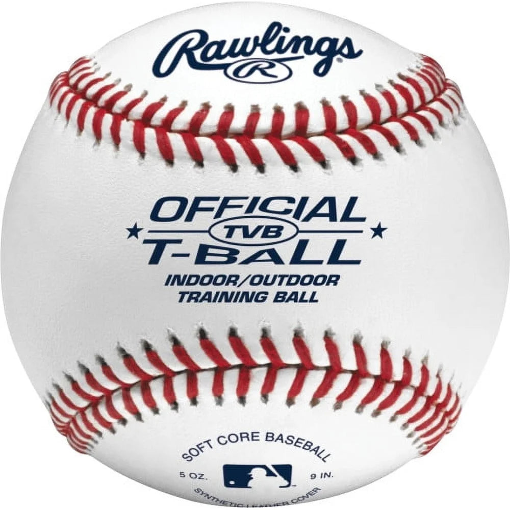 Youth T-Ball Training Ball 6 Pack Soft Sponge Rubber Indoor Outdoor Practice Baseball Ages 8 and Under Safe Durable Design