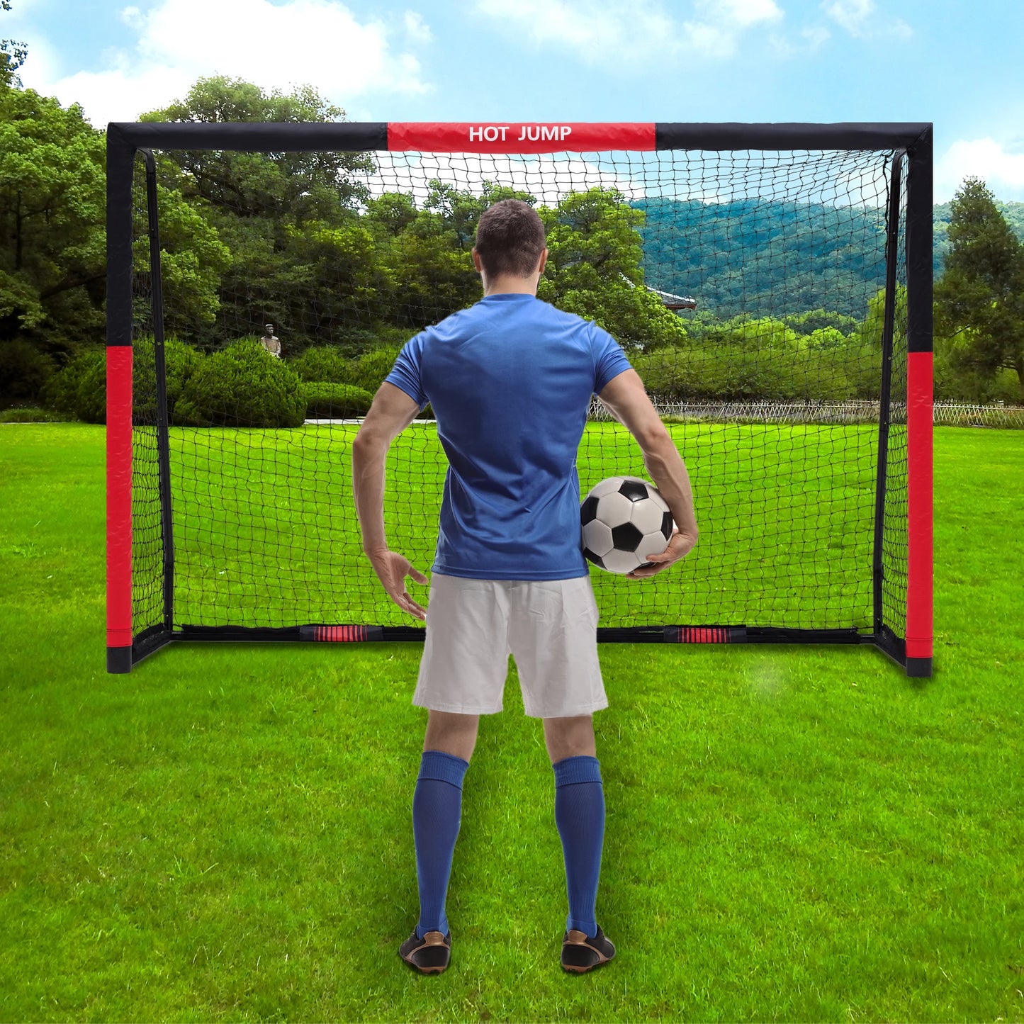 Portable Soccer Goal Net for Backyard, Training & Practice, Football Goal with Durable Steel Frame, All Ages