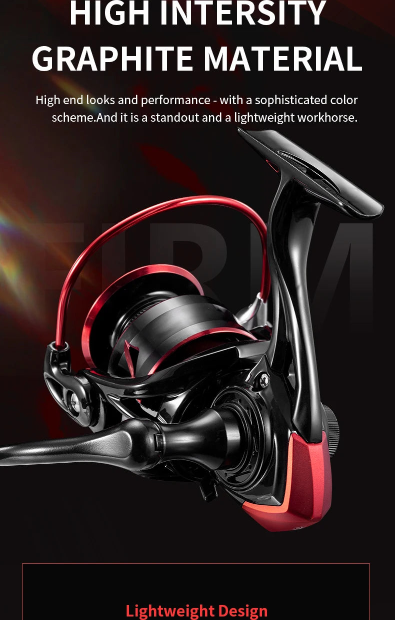 CR Sea Fishing Wheel Fishing Reel Spinning Reel 5.2:1 Black Red 10kg