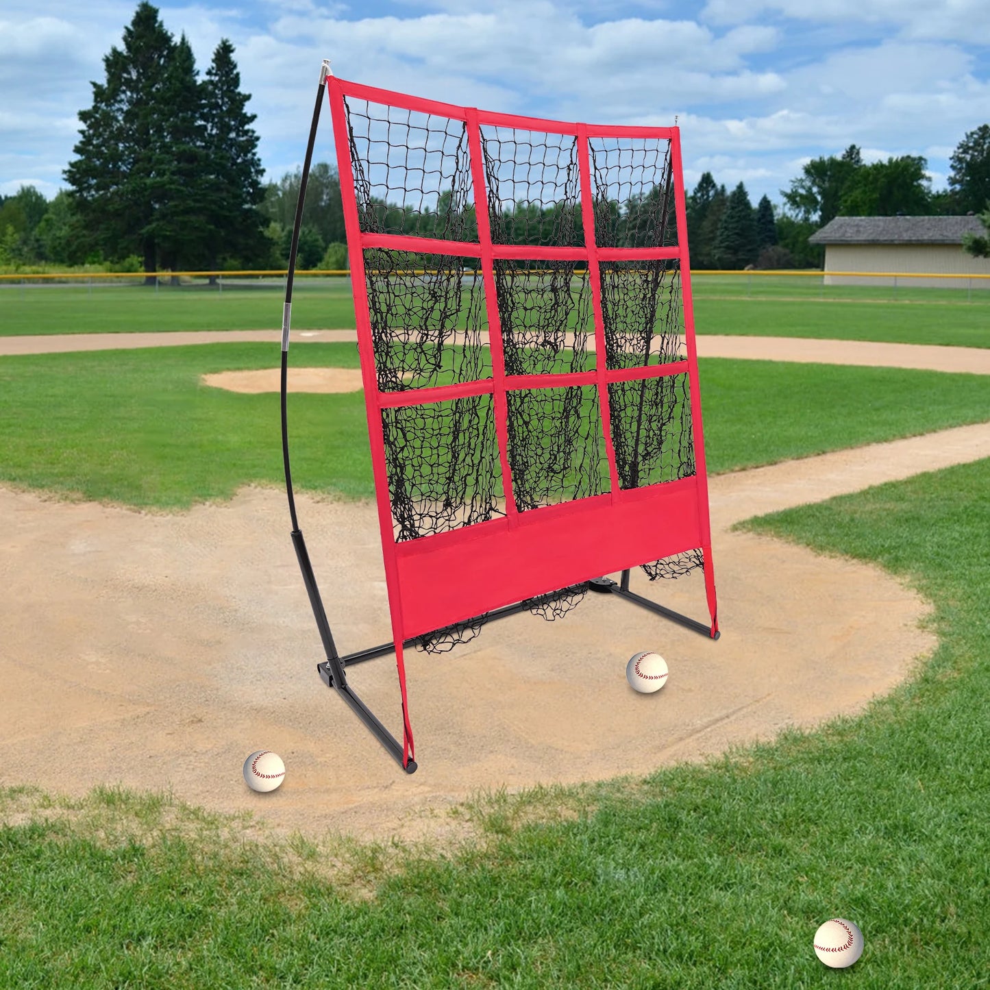 Baseball Practice Net 9-Grid Training Net for Throwing Pitching Batting Portable with Carry Bag