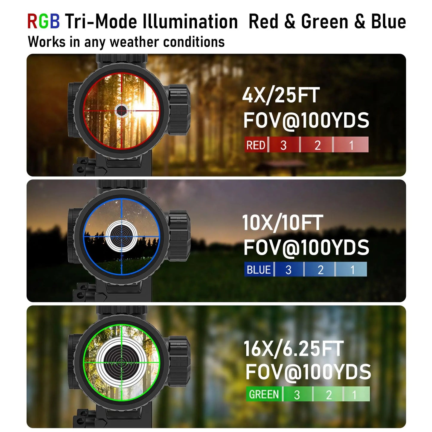 4-16X44AO Rifle Scope for Hunting SFP Optics Scope RGB illuminated Long Range Optics Sight