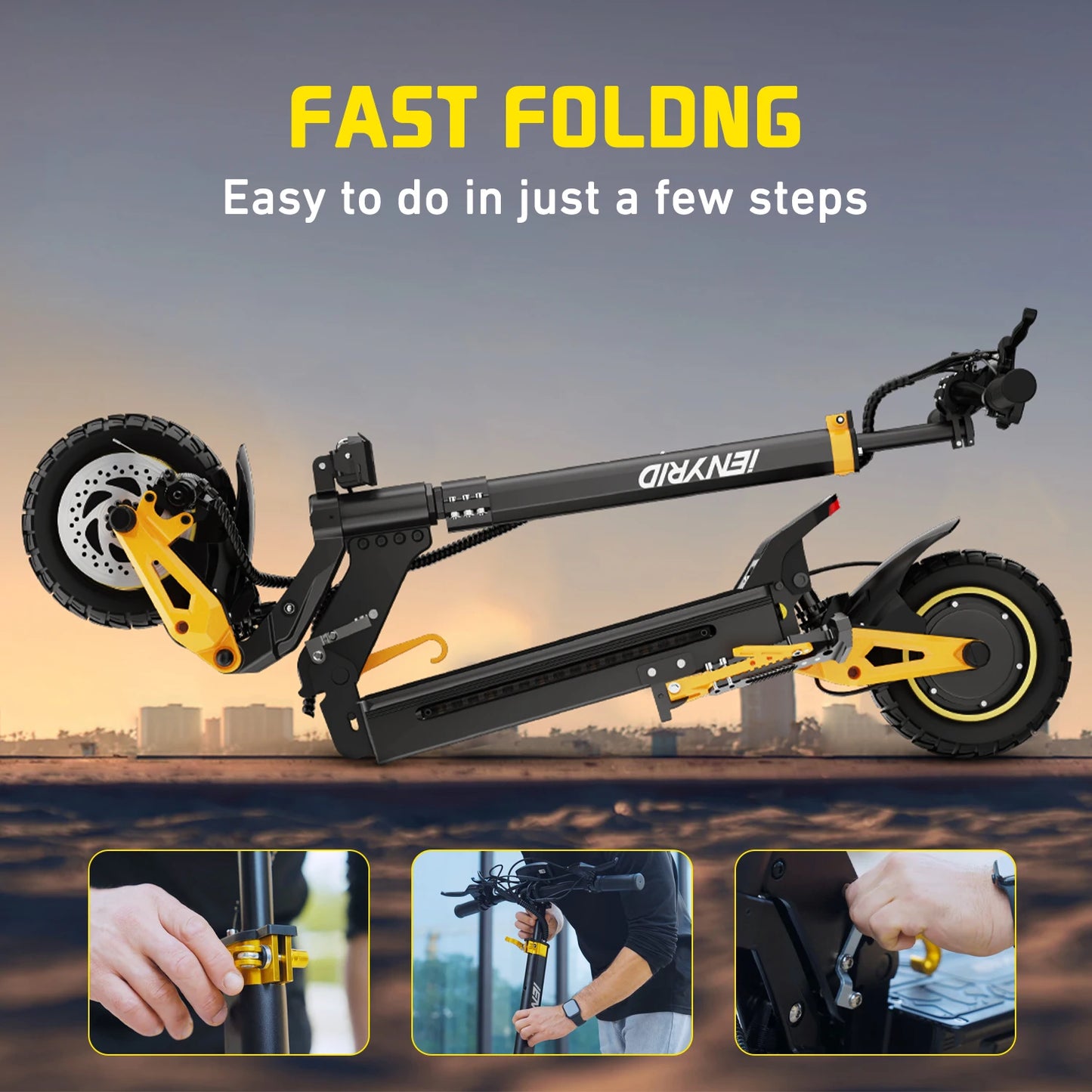 Electric Scooter Foldable 2400W Dual Motor 48V20.8Ah Lithium Battery E-Scooter Scooters 10-inch Tires Adult City E-Scooter