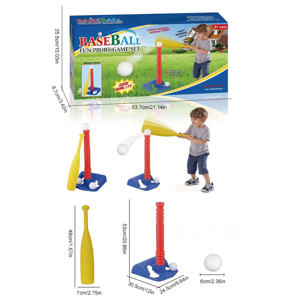 Funny Kids Baseball Bat Tee Ball  Includes 2 Balls Kids Baseball Sports  Set for Kids 3-5 for Toddlers Boys and Girls