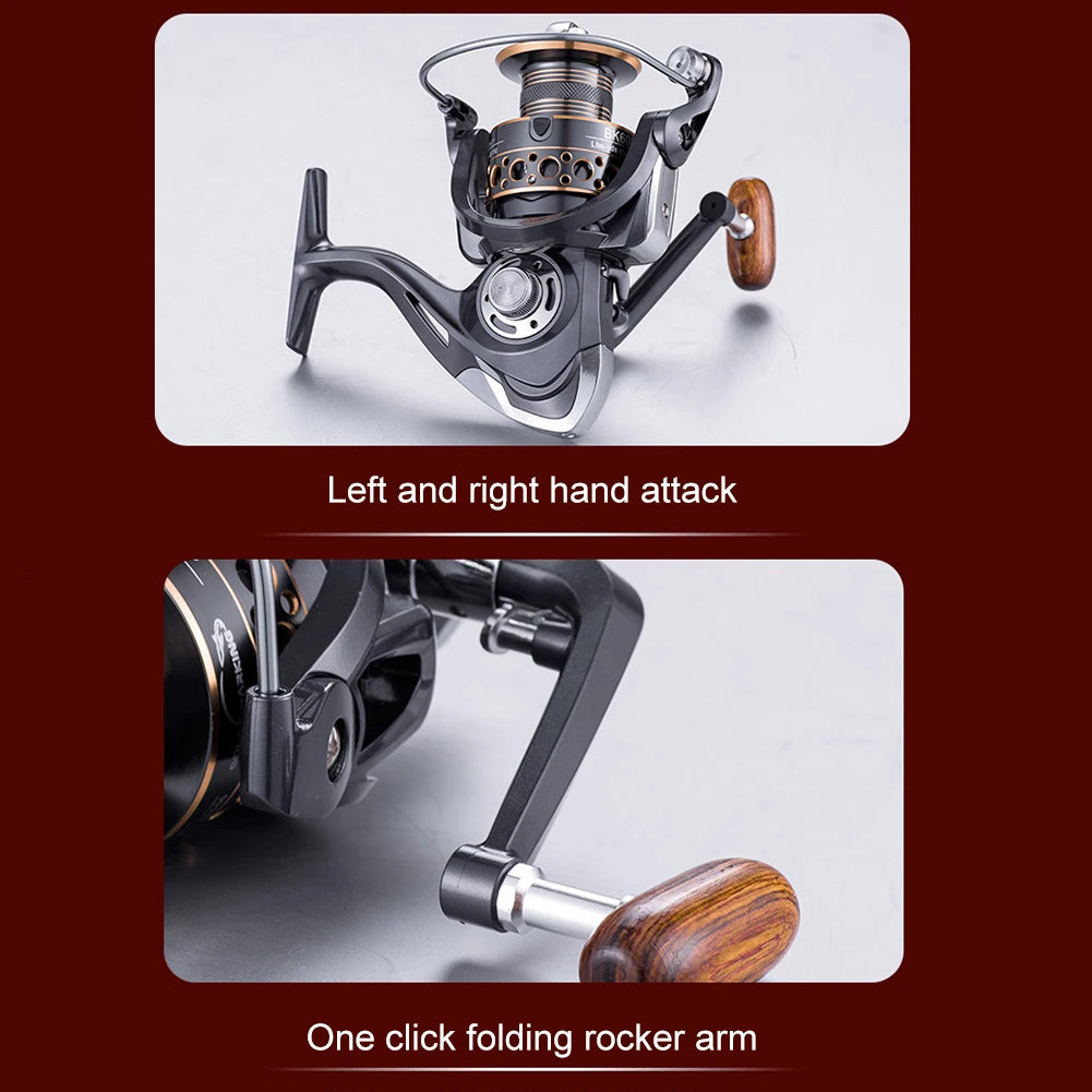 Spinning Reel Ultra Smooth Powerful Freshwater Fishing Reels 13 Bearings Long Cast Offshore Trolling Reel for Bass Pike Fishing
