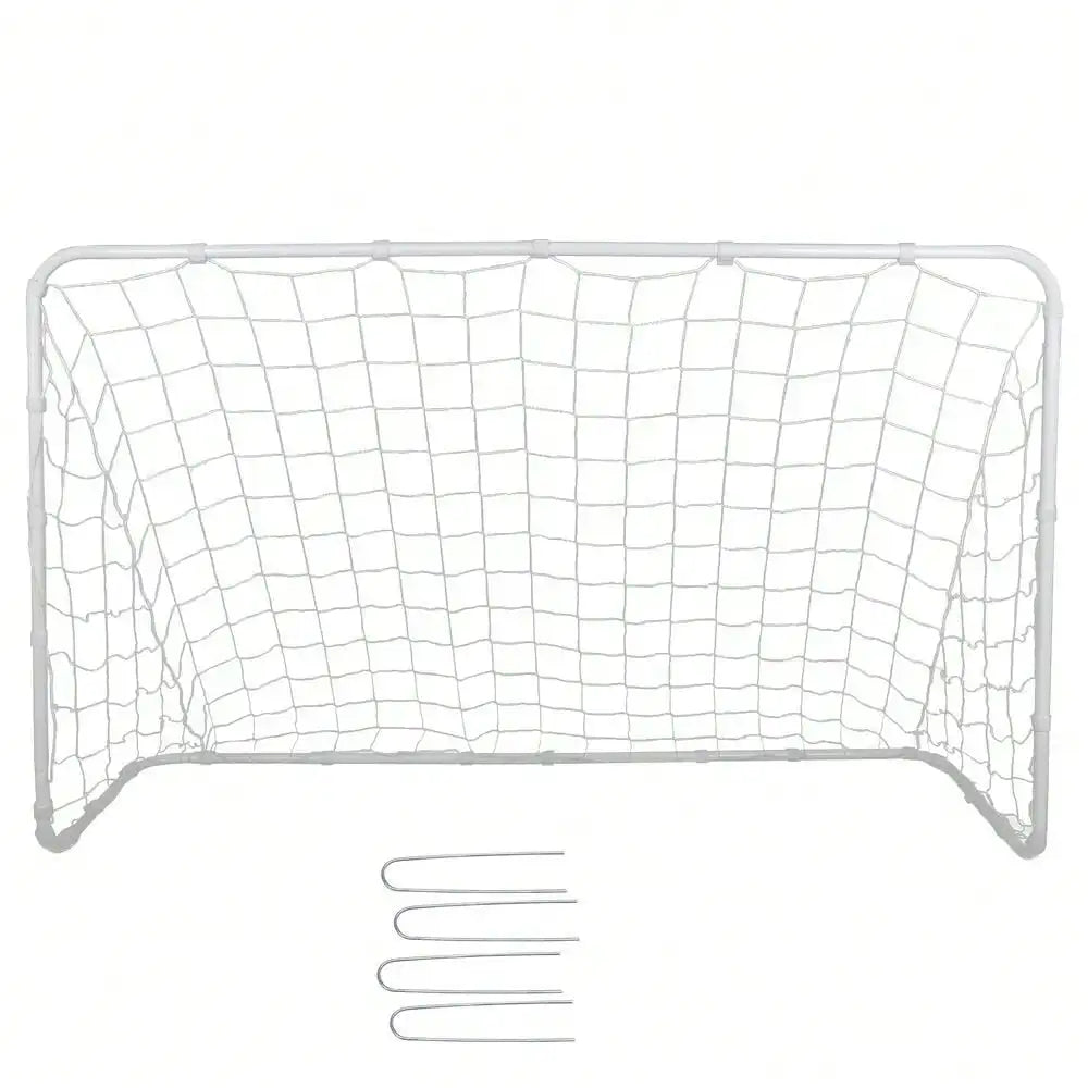 Portable 6x4 FT Size Soccer Goal Football Net w/ Ground Stakes & Strips