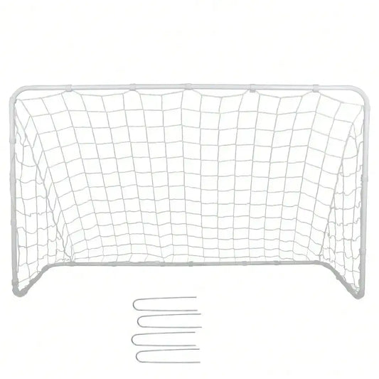 Portable 6x4 FT Size Soccer Goal Football Net w/ Ground Stakes & Strips