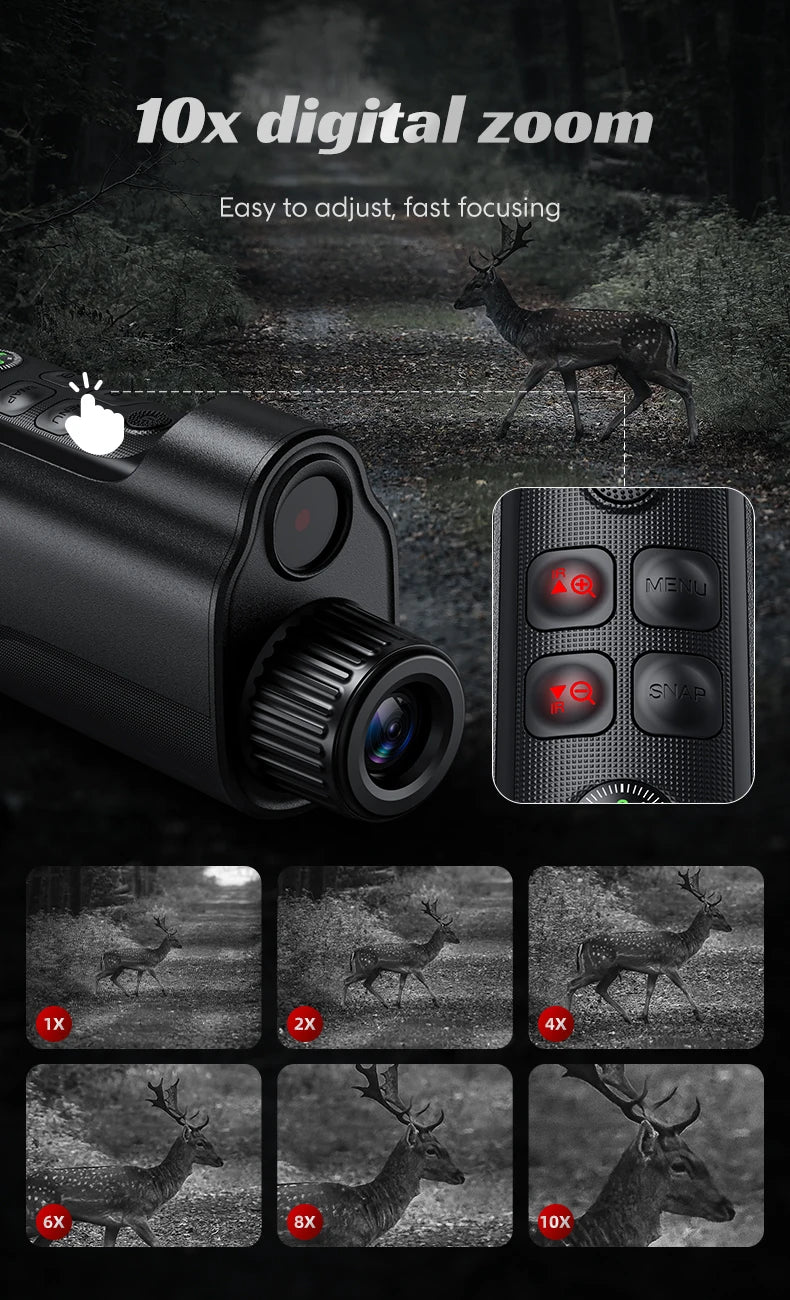 Night Vision Goggles 1080P Night Vision Binoculars with 10000mAh 10X Digital Zoom 800M Full Dark Viewing Video Record forHunting