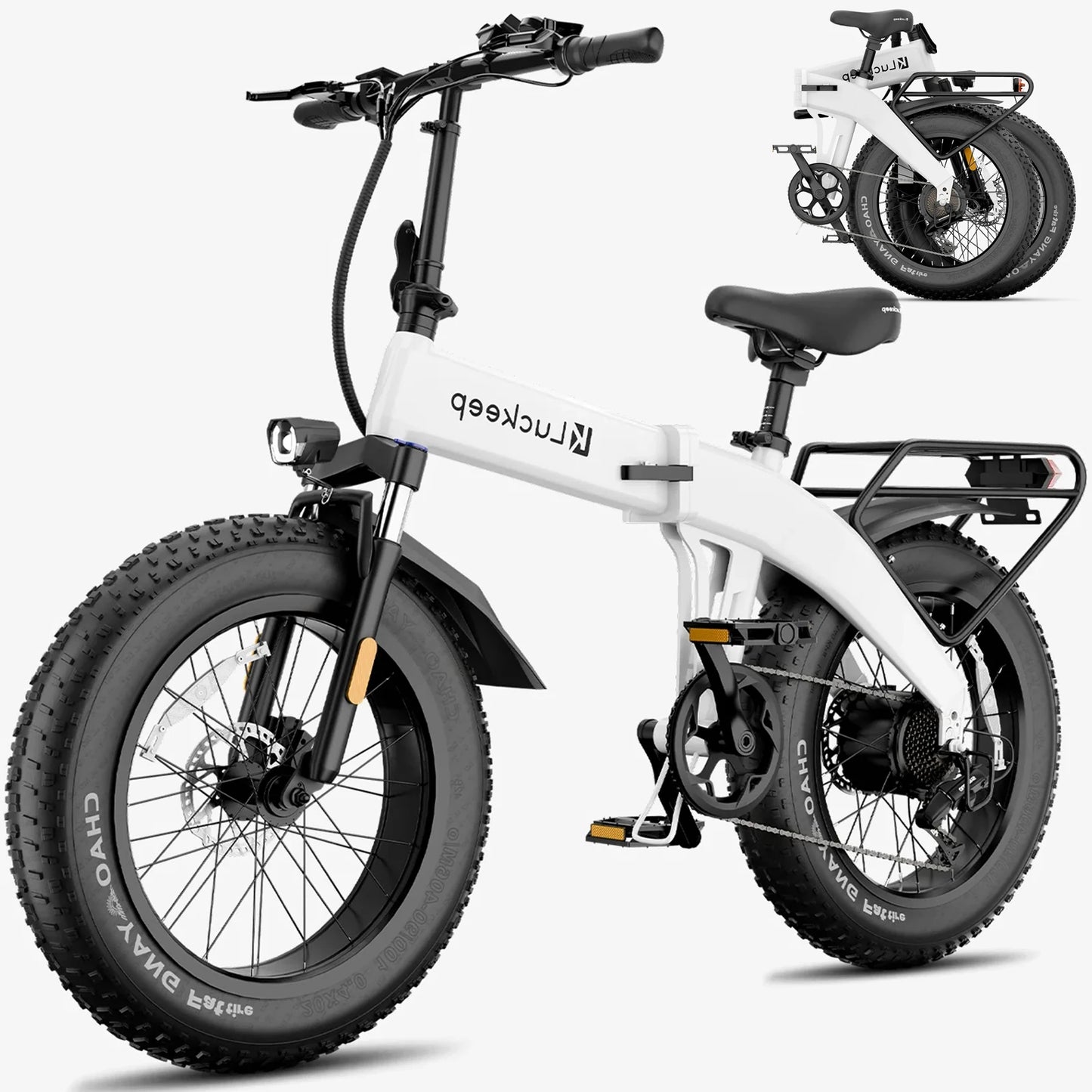 Folding Electric Bicycle 20x4.0" 1400W,28Mph,60Mile,48V 15AH,Urban Commuting Adult Electric Bicycle