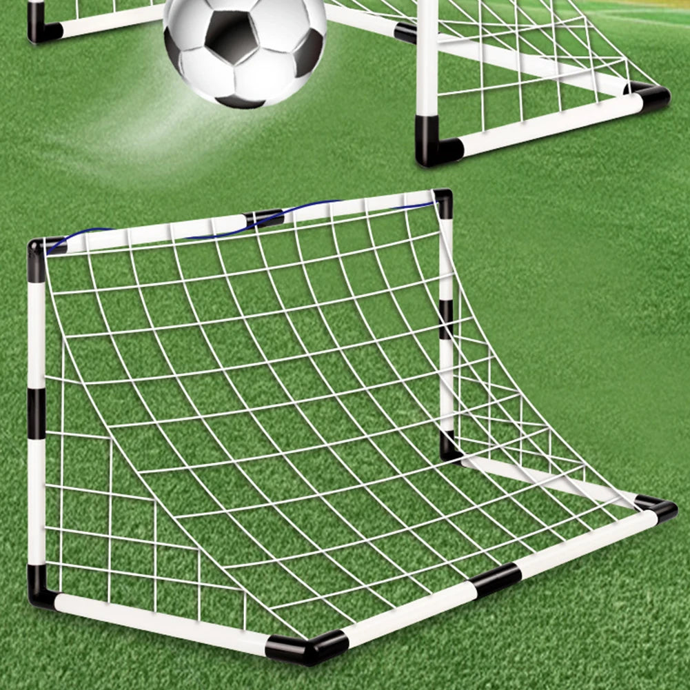 Mini Football Goal with Pump & Ball Folding Soccer Goal Weather Resistant Foldable Football Goal Post Football Sport Accessories