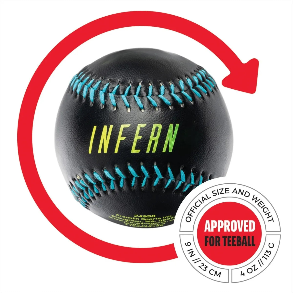Franklin Sports Blue Inferno Tee Ball Set - Youth 25" Aluminum Bat Drop 10 - Ball - 9" PVC Glove