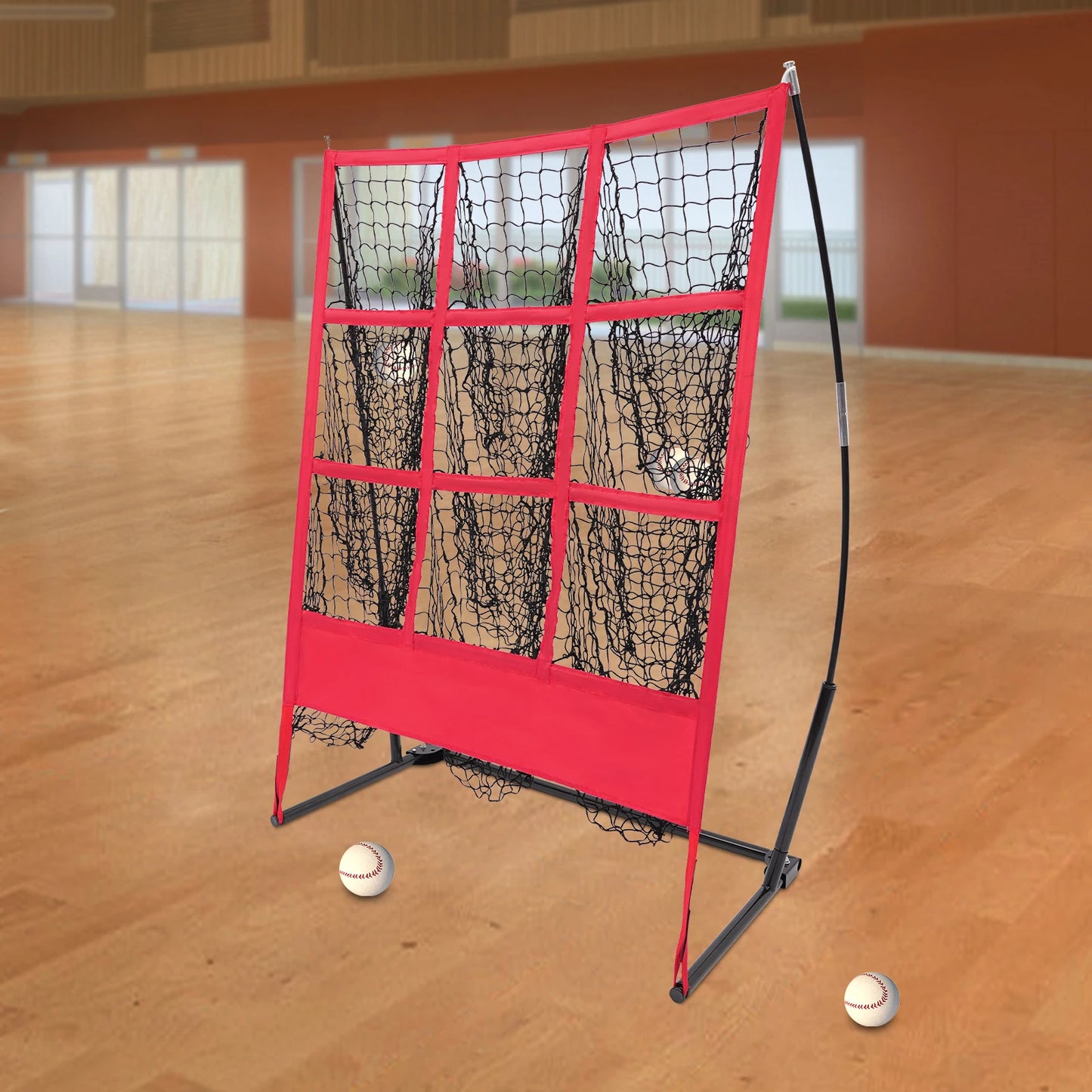Baseball Practice Net 9-Grid Training Net for Throwing Pitching Batting Portable with Carry Bag