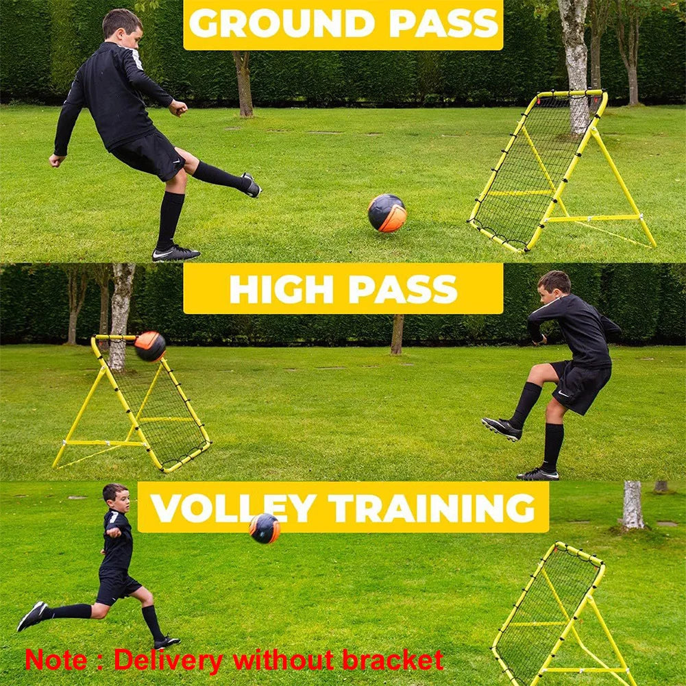 Soccer Bounce Back Net with 20 Elastic Ropes Kickback Football Practice Net Rebound Net Training Aid for Kids Teens