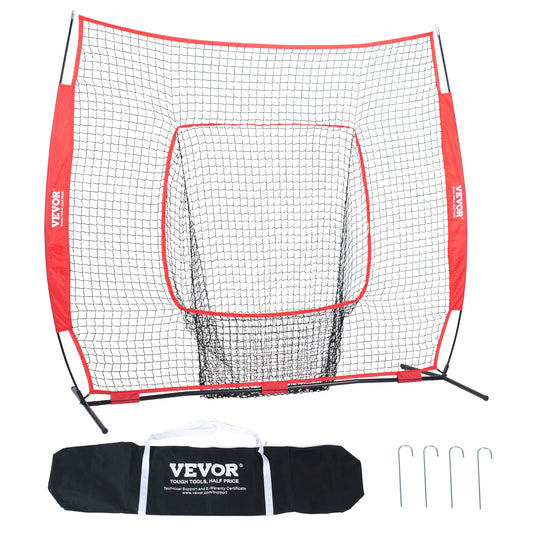 SucceBuy 7x7 ft Baseball Softball Practice Net, Portable Baseball Training Net for Hitting Batting Catching Pitching