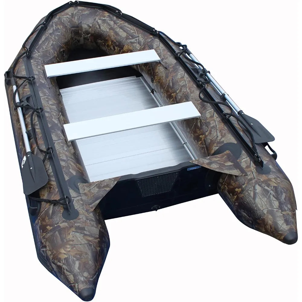 9.8ft Inflatable Boat Raft Fishing Dinghy Pontoon Boat Kayak with Aluminum Floor