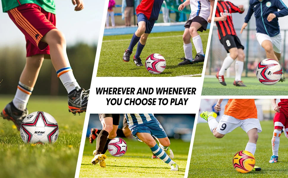 Soft PU Leather Soccer Ball Size 5 Indoor Outdoor Team Sports Training Practicing Game Match Soccer Ball Gift for Adult Youth