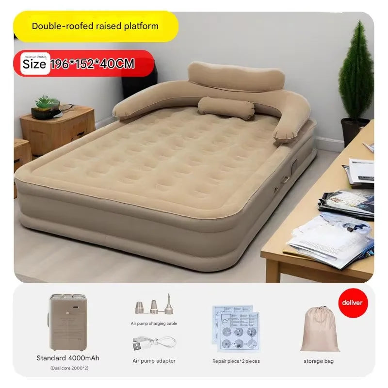 192x182x40cm Inflatable Mattress For Home Outdoor Sleeping Bed 1-2 Person Camping Air Cushion Car Folding Lazy Portable Sofa Mat