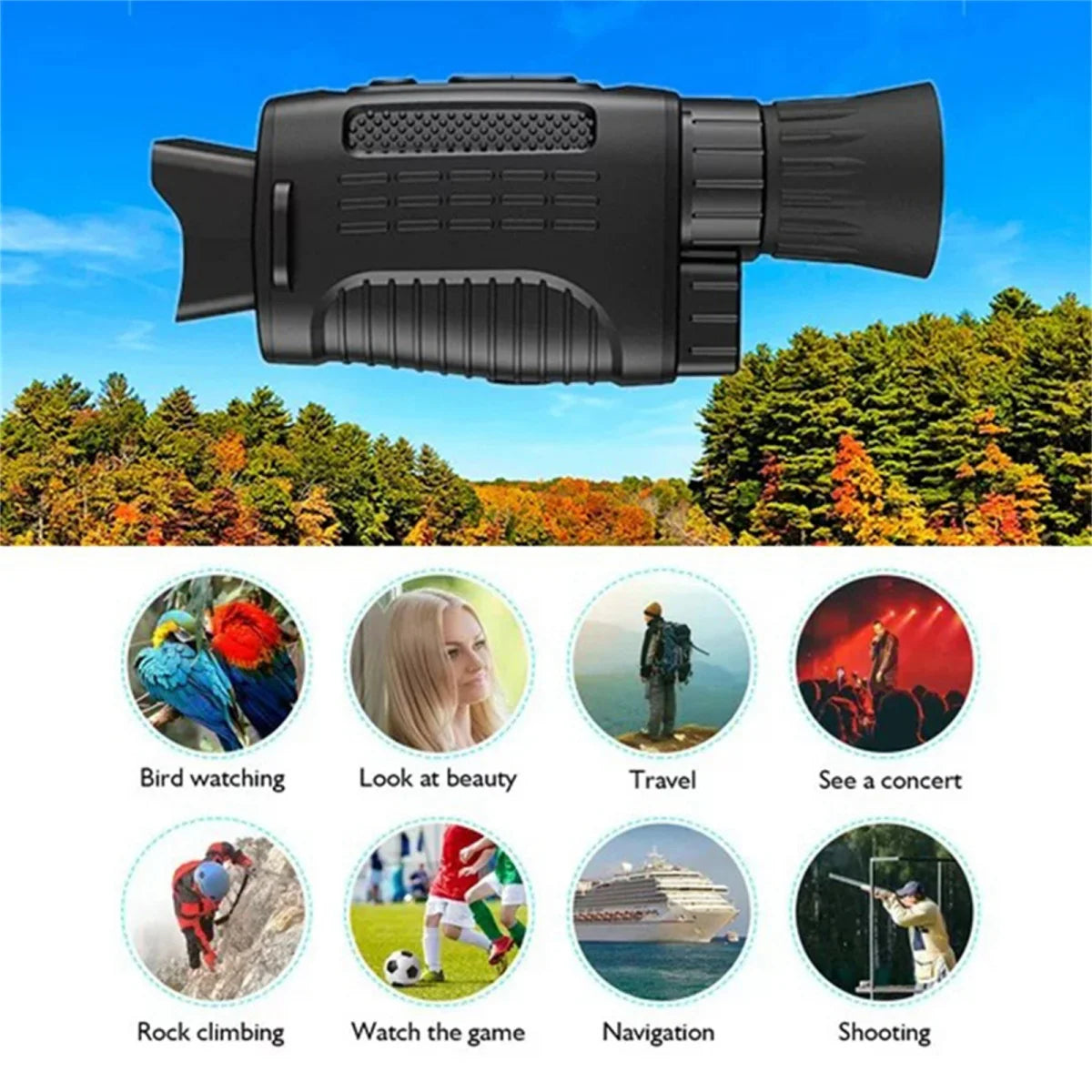 Night Vision Goggles,4K 984ft 7 Level Digital Night Vision Monocular for Dark,Rechargeable Travel Infrared Monoculars