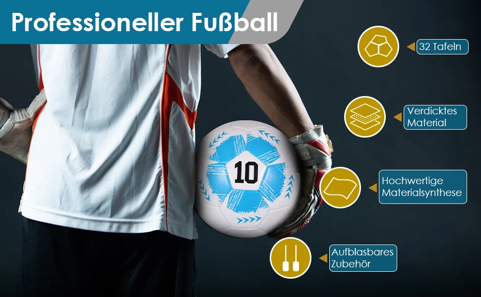 Unique Appearance Football Training PU Soccer Ball Four-layer And Proof Size 5 Machine-Stitched blue