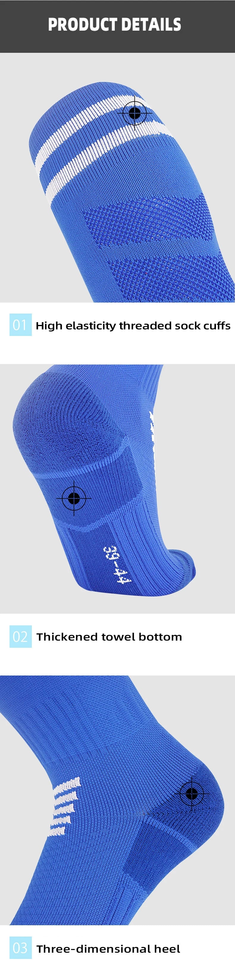 · Free returns  within 90 days, no questions asked Adult Youth KidsTowel Bottom Nylon Soccer Socks Breathable Knee High Training