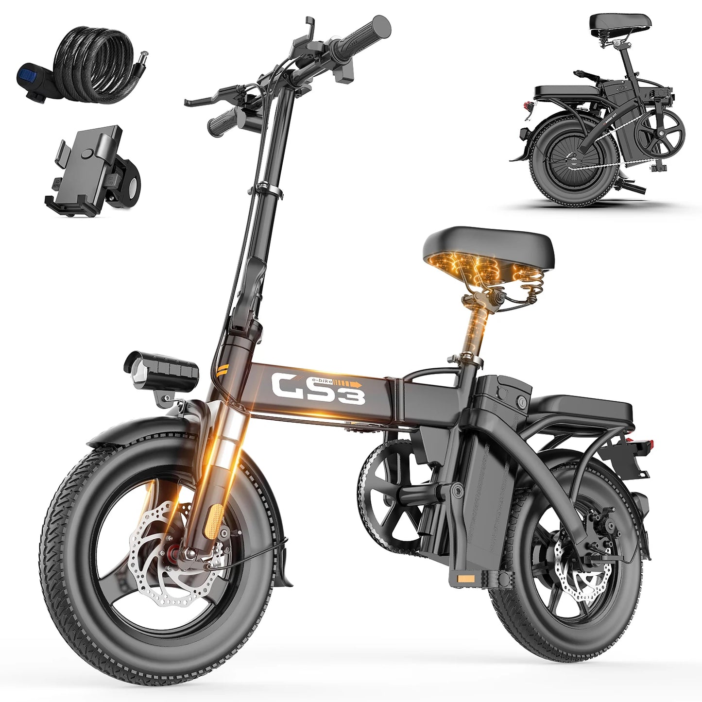 UPlee GS3 Electric Bike 48V 15AH 500W Motor Electric Bicycle 20KM/H Max Speed Motorcycle Style E-bike