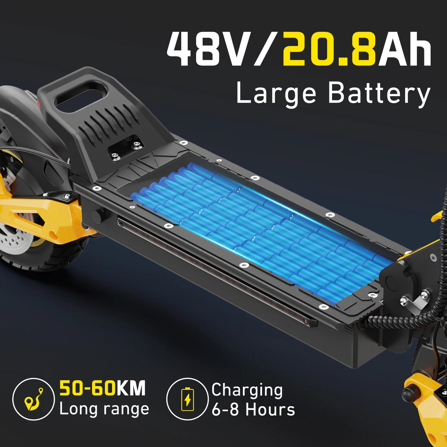 Electric Scooter Foldable 2400W Dual Motor 48V20.8Ah Lithium Battery E-Scooter Scooters 10-inch Tires Adult City E-Scooter