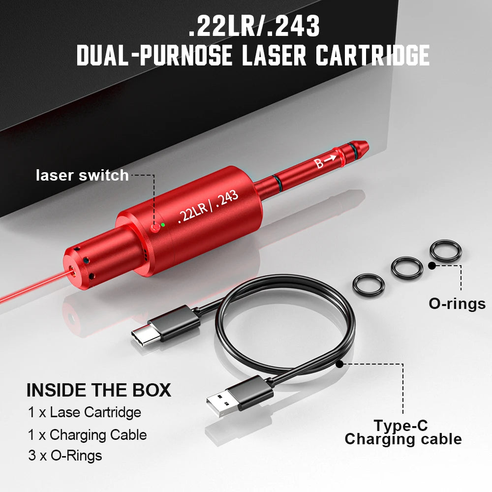 22LR dual-purpose magnetic suction laser training bullet, red dot laser training bullet, dry powder laser training bullet