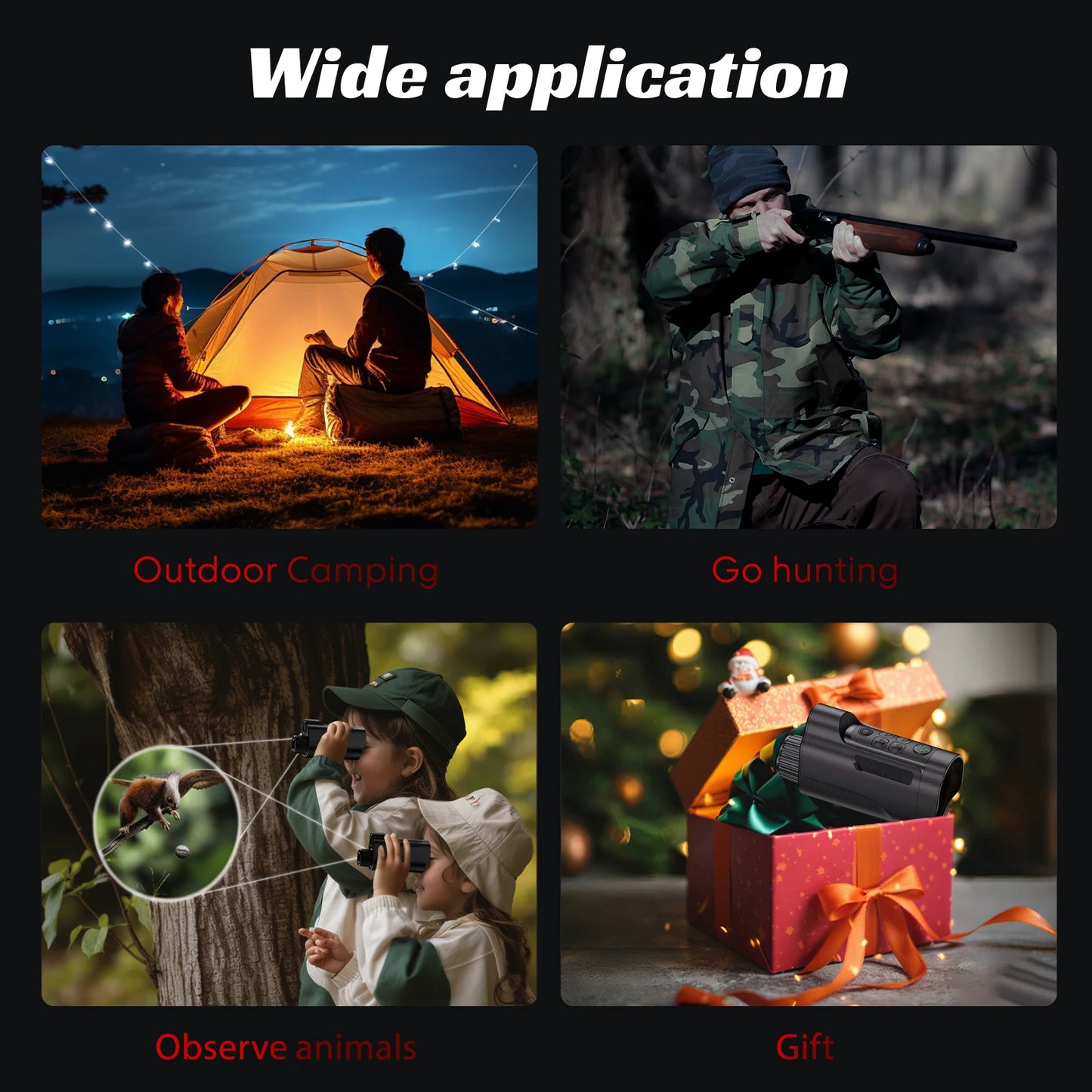 Night Vision Goggles 1080P Night Vision Binoculars with 10000mAh 10X Digital Zoom 800M Full Dark Viewing Video Record forHunting
