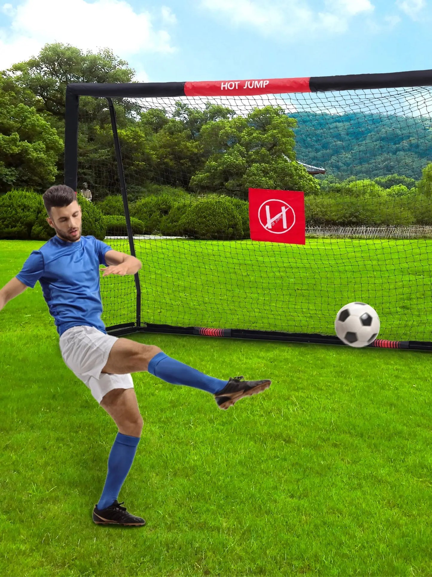 Portable Soccer Goal Net for Backyard, Training & Practice, Football Goal with Durable Steel Frame, All Ages