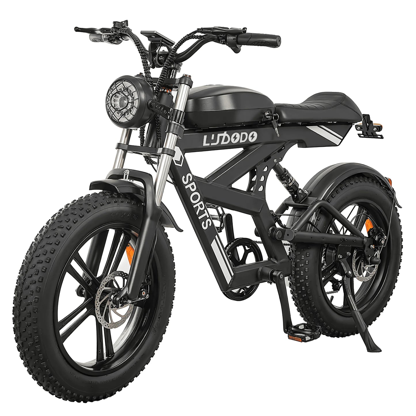 Electric Bicycle 1000W Peak Motor 35MPH Snow Electric Dirt Bike 75Miles Full Suspension 20''*4.0 Fat Tire Mountain E-bike