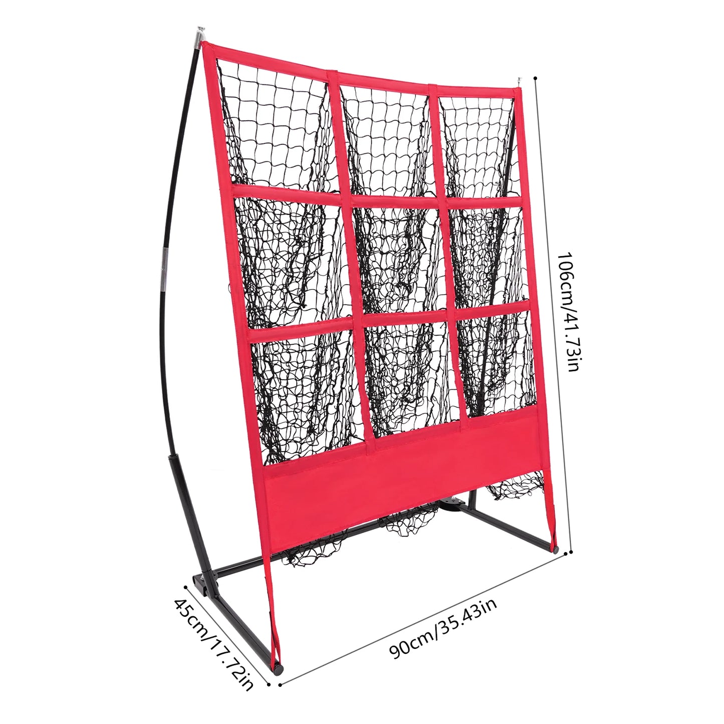 Baseball Practice Net 9-Grid Training Net for Throwing Pitching Batting Portable with Carry Bag