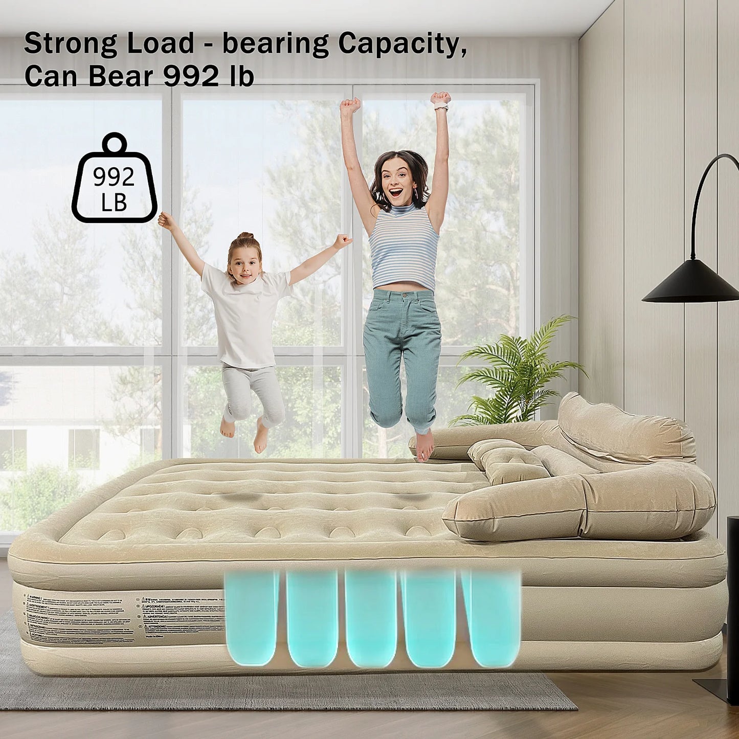 192x182x40cm Inflatable Mattress For Home Outdoor Sleeping Bed 1-2 Person Camping Air Cushion Car Folding Lazy Portable Sofa Mat