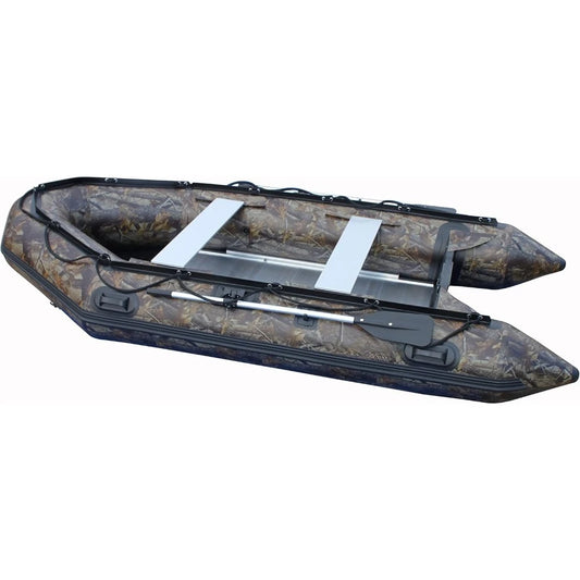 9.8ft Inflatable Boat Raft Fishing Dinghy Pontoon Boat Kayak with Aluminum Floor